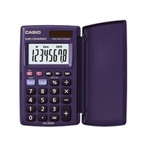 Calculadora Casio Hs-8Ver Bolsillo 8 Digitos Conversion Moneda Con Tapa Color Azul