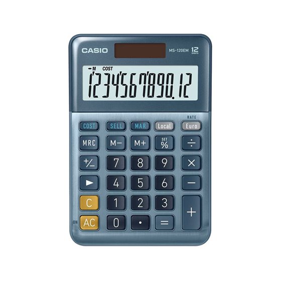 Calculadora Casio Ms-120Em Sobremesa 12 Digitos Tx +/- Color Azul