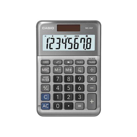 Calculadora Casio Ms-80F Sobremesa 8 Digitos Tax +/- Color Plata