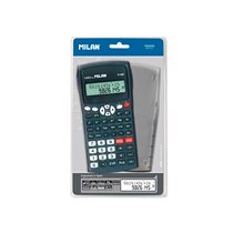 Calculadora Milan Cientifica M240 Black 2 Lineas 240 Funciones 10+2 Digitos Color Negra Con Tapa Color Gris