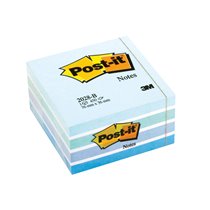 Bloc De Notas Adhesivas Quita Y Pon Post-It 76X76 Mm Cubo Color Azul Pastel 450 Hojas