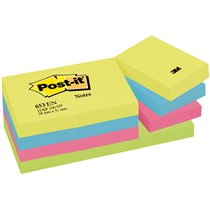 Bloc De Notas Adhesivas Quita Y Pon Post-It 38X51 Mm Neon Pack De 12 Blocs Surtido
