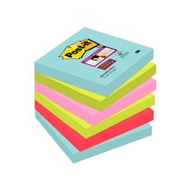 Bloc De Notas Adhesivas Quita Y Pon Post-It Super Sticky 76X76 Mm Con 90 Hojas Pack De 6 Unidades Colores Miami