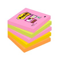 Bloc De Notas Adhesivas Quita Y Pon Post-It Super Sticky 76X76 Mm Con 90 Hojas Pack De 5 Bloc Colores Surtidos