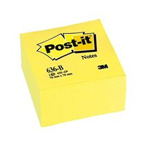 Bloc De Notas Adhesivas Quita Y Pon Post-It 76X76X45 Mm Cubo Color Amarillo 450 Hojas