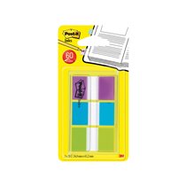 Banderitas Separadoras Post-Index 680-Roy Verde Azul Y Violeta Dispensador Funda 3X20