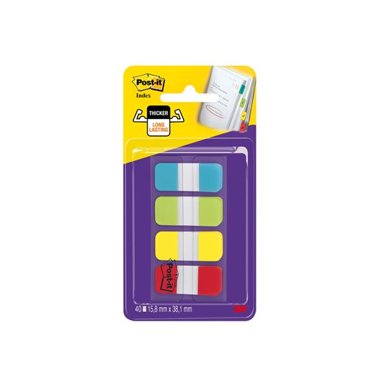 Banderitas Separadoras Rigidas Dispensador 4 Colores Amarillo Azul Lima Y Rojo Post-It Index 676-Alyr-Eu