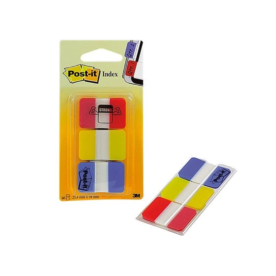 Banderitas Separadoras Rigidas Dispensador 3 Colores Post-It Index 686-Ryb Medianos22 Banderitas Por Color