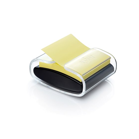 Soporte Bloc De Notas Adhesivas Quita Y Pon Post-It Super Sticky Z Notes Color Negro Con 1 Bloc 76X76 Mm