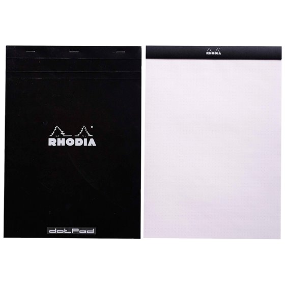 Bloc Nota Rhodia Black Dot Pad Din A4 80 Hojas 80 G/M2 Liso Con Puntos Negros 5 Mm Perforado