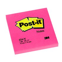 Bloc De Notas Adhesivas Quita Y Pon Post-It 76X76 Mm Fucsia Neon Con 100 Hojas