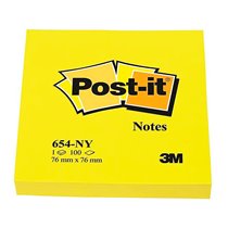 Bloc De Notas Adhesivas Quita Y Pon Post-It 76X76 Mm Amarillo Neon Con 100 Hojas