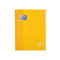 Bloc Espiral Oxford Tapa Extradura Microperforado Din A4 80 Hojas Cuadros 5Mm Color Amarillo