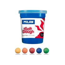 Pasta Milan Para Modelar Soft Dough Glitter Caja De 5 Botes Colores Surtidos 142 G