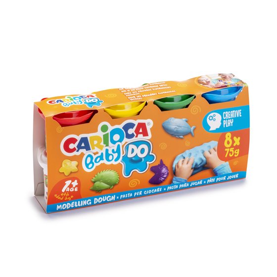 Pasta De Modelar Carioca Baby Dough Bote 75 G Set De 8 Colores Surtidos