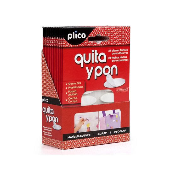 Velcro Autoadhesivo Ovalado Plico Quita Y Pon Blister De 24 Unidades