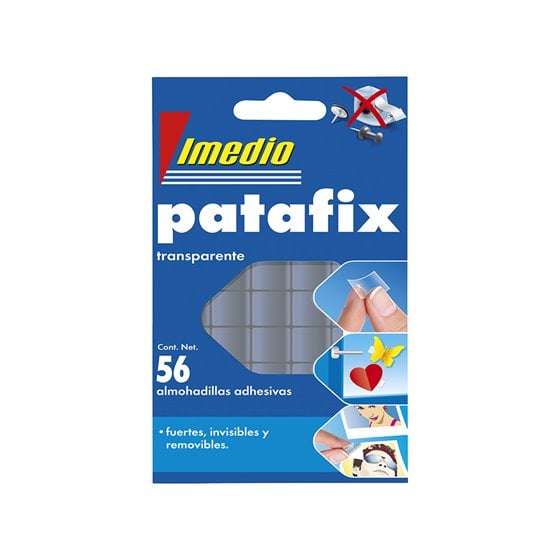 Sujetacosa Imedio Patafix Almohadilla Adhesiva Transparente Removible Blister De 56 Unidades