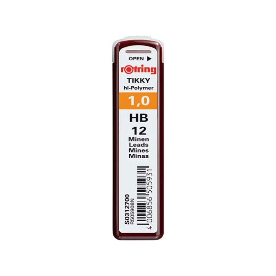 Minas Rotring Grafito 1 Mm Hb Estuche De 12 Minas