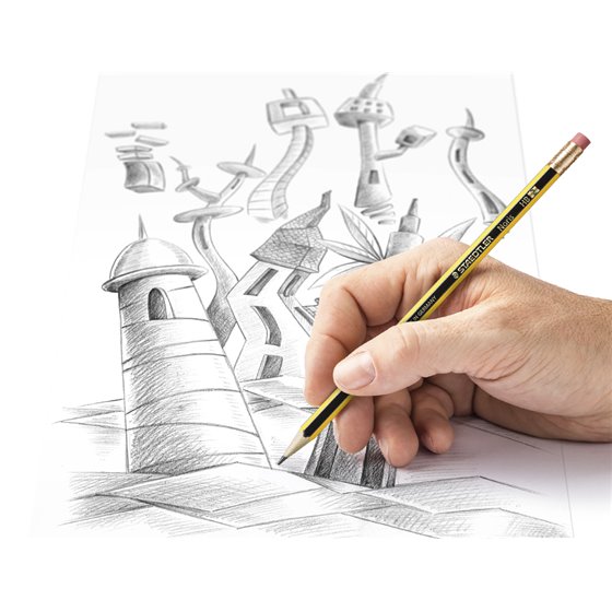 Lapices De Grafito Staedtler Noris N.2 Hb Con Goma De Borrar Unidad