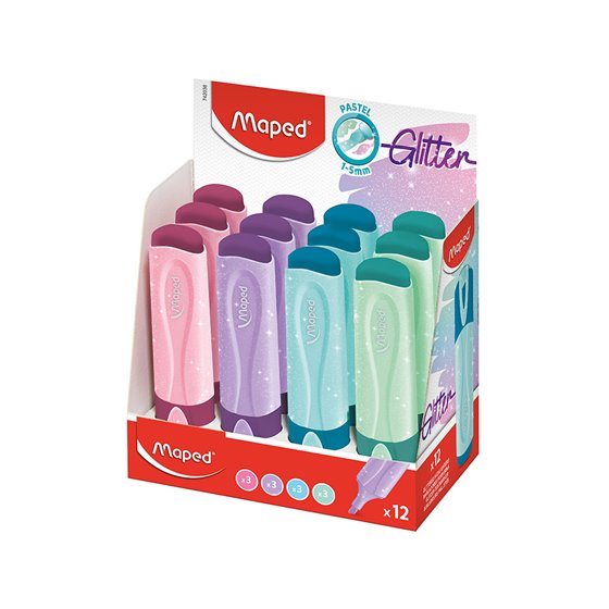 Rotulador Maped Fluorescente Peps Pastel Con Glitter Colores Surtidos