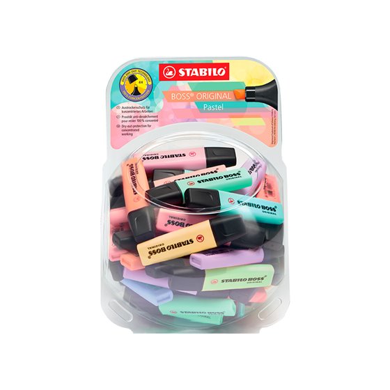 Rotulador Stabilo Boss Fluorescente 70 Pastel Expositor Bombonera De 60 Unidades Colores Surtidos