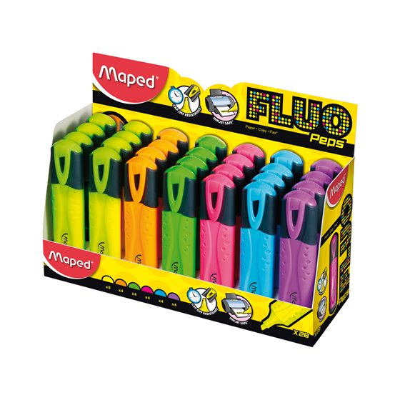 Rotulador Maped Fluo Peps Classic Expositor De 28 Unidades Colores Surtidos