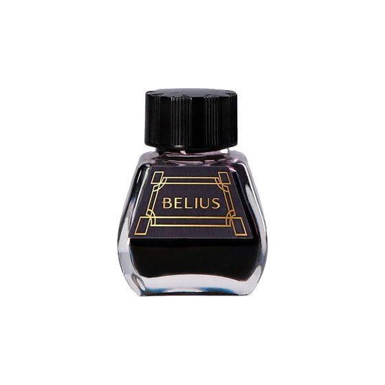Pluma Y Frasco De Tinta Belius Origen 1995 Aluminio Textura Cepillada Color Negro Tinta Negra Caja Diseño