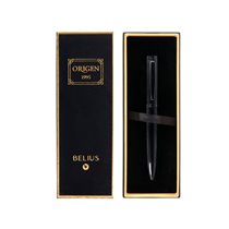 Boligrafo Belius Origen 1995 Aluminio Textura Cepillada Color Negro Tinta Azul Caja De Diseño