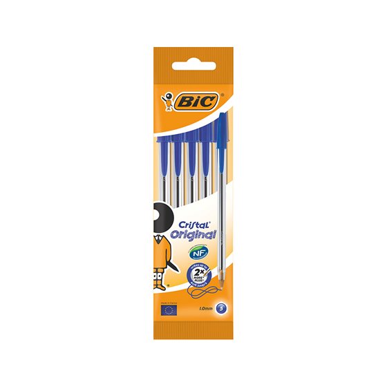 Boligrafo Bic Cristal Original Bolsa De 5 Unidades Azules