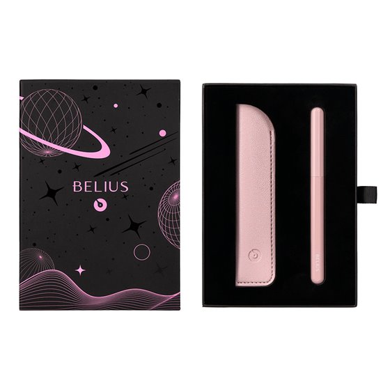 Pluma Y Funda De Similpiel Belius Space B Color Minimalista Rosa Tinta Azul Caja De Diseño