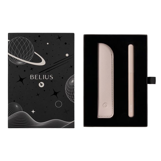 Pluma Y Funda De Similpiel Belius Space B Color Minimalista Gris Tinta Azul Caja De Diseño