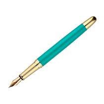 Pluma Belius Soiree Aluminio Color Art Deco Turquesa Y Dorado Tinta Azul Caja De Diseño