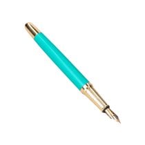 Pluma Y Estuche Belius Soiree Color Art Deco Turquesa Dorado Tinta Azul Caja De Diseño