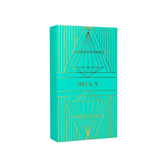 Pluma Y Estuche Belius Soiree Color Art Deco Turquesa Dorado Tinta Azul Caja De Diseño