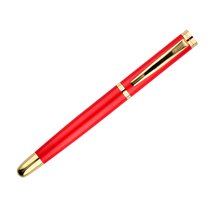 Pluma Belius Passion Dor Aluminio Textura Cepillada Color Rojo Y Dorado Tinta Azul Caja De Diseño
