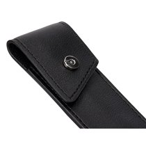 Pluma Y Estuche Belius Turbo Aluminio Textura Punteada Color Negro Y Plateado Tinta Azul Caja De Diseño