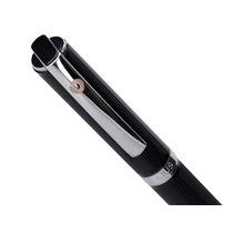 Roller Y Estuche Belius Turbo Aluminio Textura Punteada Negro Plateado Tinta Azul Caja De Diseño