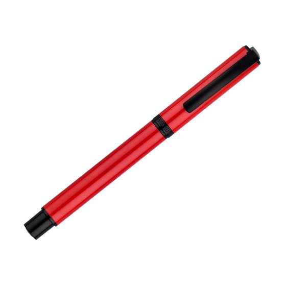 Roller Belius Turbo Aluminio Color Rojo Y Negro Tinta Azul Caja De Diseño