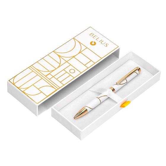 Roller Belius Carte Blanche Color Blanco Y Dorado Tinta Negra Caja De Diseño