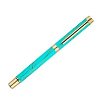 Roller Belius Aqua Aluminio Color Turquesa Y Dorado Tinta Negra Caja De Diseño