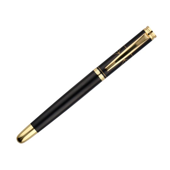Boligrafo Y Estuche Belius Soiree Color Negro Y Dorado Tinta Azul Caja De Diseño