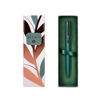 Boligrafo Belius Rose Aluminio Color Verde Oliva/Oro Rosa Tinta Azul Caja De Diseño