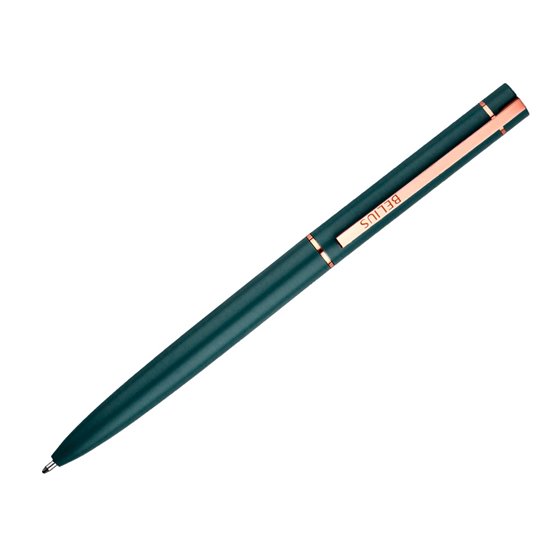 Boligrafo Belius Rose Aluminio Color Verde Oliva/Oro Rosa Tinta Azul Caja De Diseño