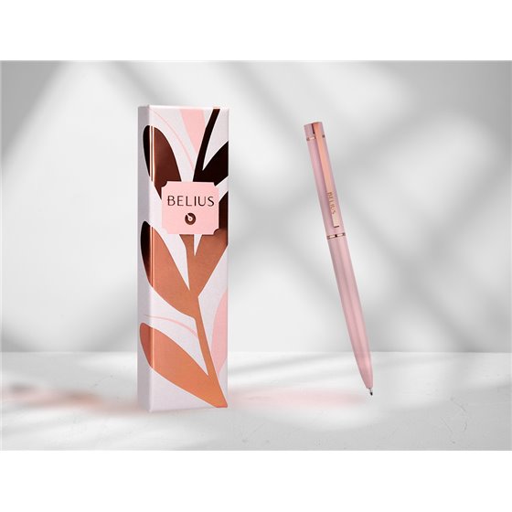 Boligrafo Belius Rose Aluminio Color Rosa/Oro Rosa Tinta Azul Caja De Diseño