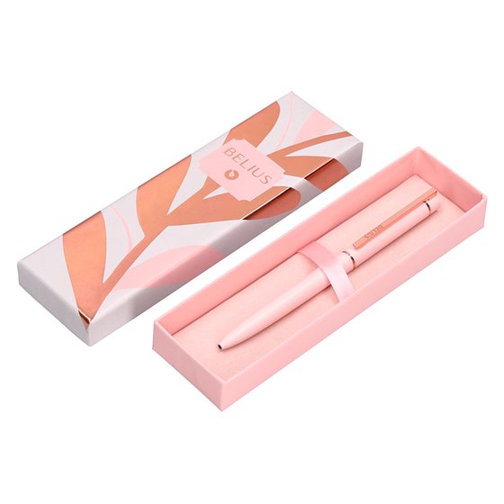 Boligrafo Belius Rose Aluminio Color Rosa/Oro Rosa Tinta Azul Caja De Diseño