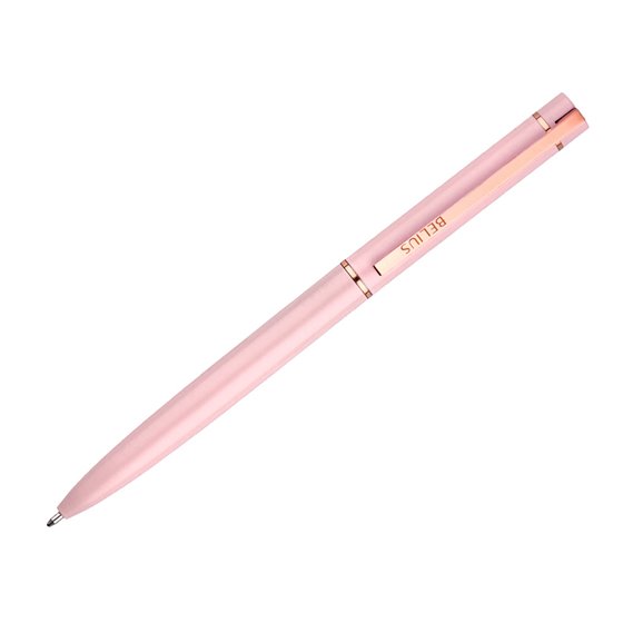 Boligrafo Belius Rose Aluminio Color Rosa/Oro Rosa Tinta Azul Caja De Diseño