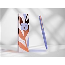 Boligrafo Belius Rose Aluminio Color Lavanda/Oro Rosa Tinta Azul Caja De Diseño