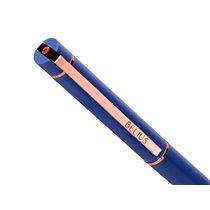 Boligrafo Belius Rose Aluminio Color Azul Electrico/Oro Rosa Tinta Azul Caja De Diseño