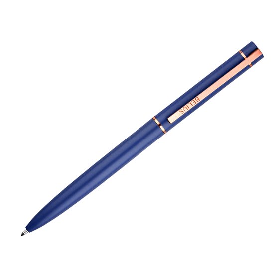 Boligrafo Belius Rose Aluminio Color Azul Electrico/Oro Rosa Tinta Azul Caja De Diseño