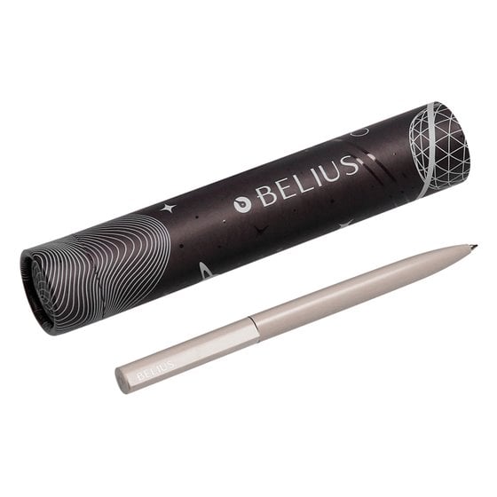 Boligrafo Belius Rocket B Aluminio Color Minimalista Gris Tinta Azul Caja Cilindrica